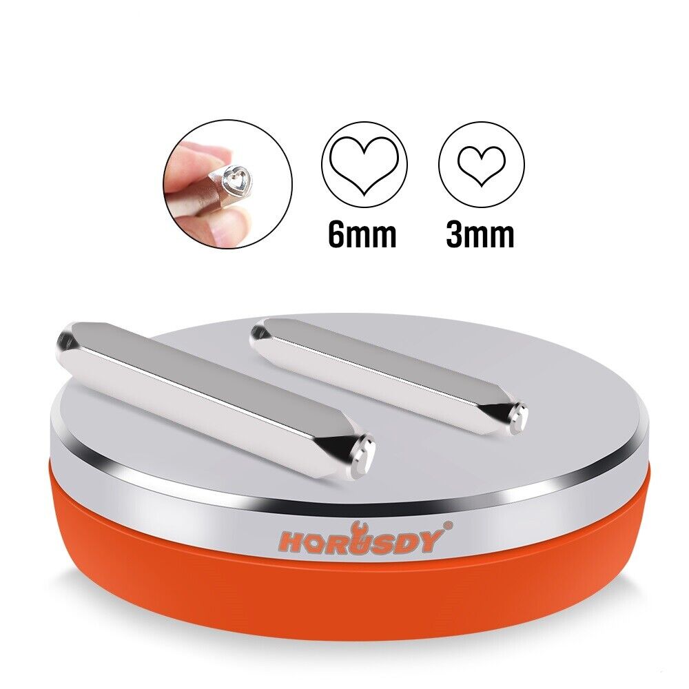 V465-97569-AU-85273-00 3" Steel Bench Block Round Jewelry Stamping Tool Mirror Polishing with 2-Punches - Image 1