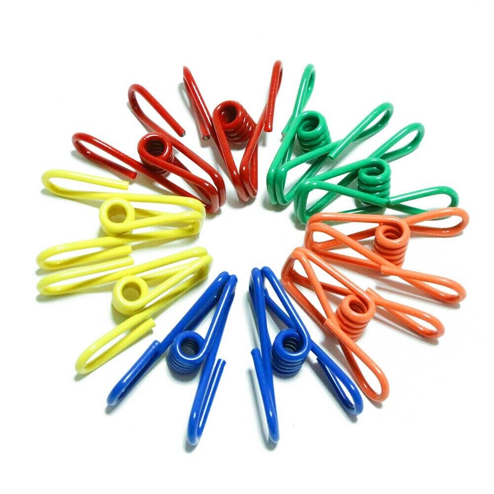 V465-97733-AU-2-85291-00 10Pc Steel Clips Multi-Use Spring Clamps Clothes Peg Hanging Note Book Laundry - Image 1