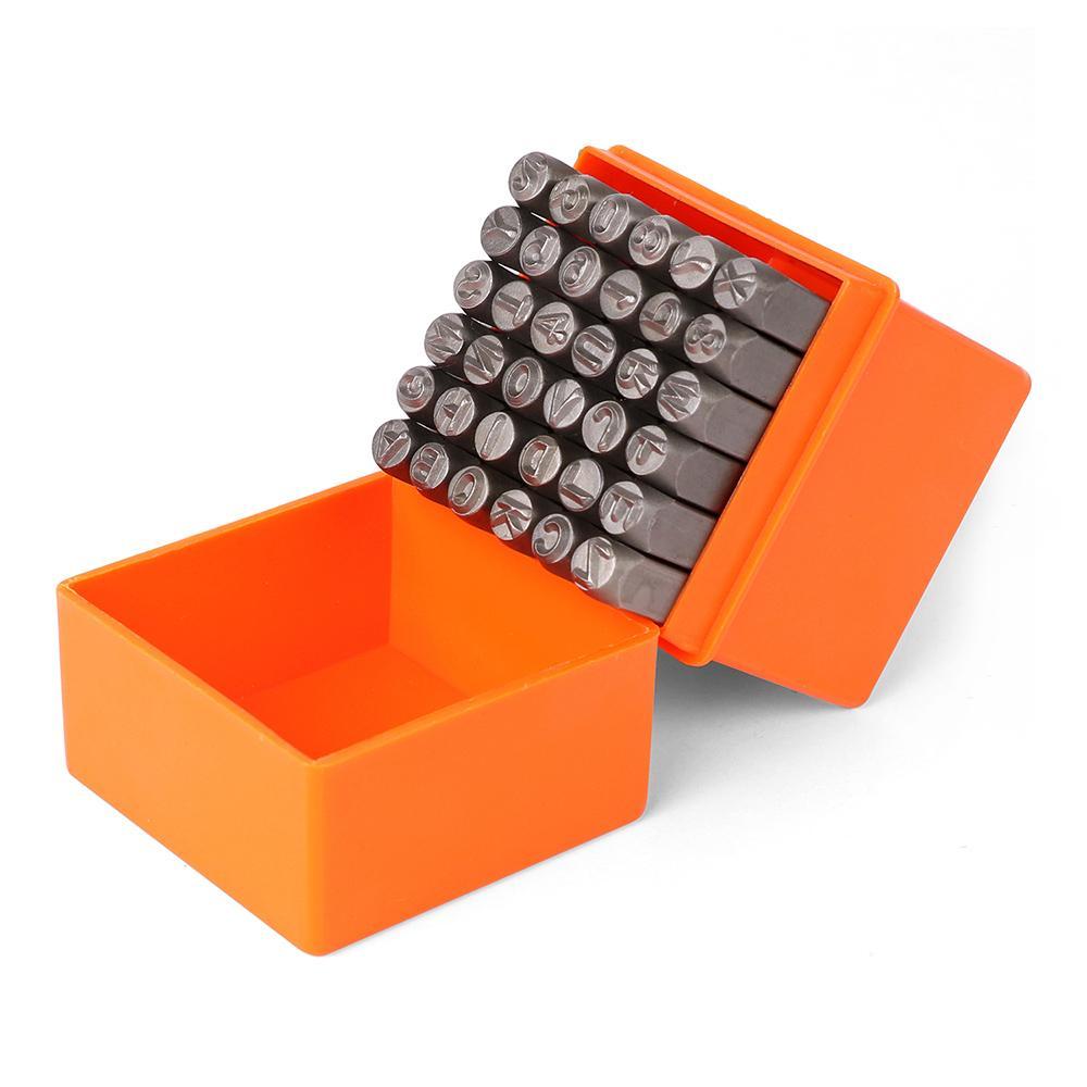 V465-97759-85322-00 36Pc 6mm Number & Capital Letter Stamp Set Punches Metal Plastic Wood Leather - Image 1
