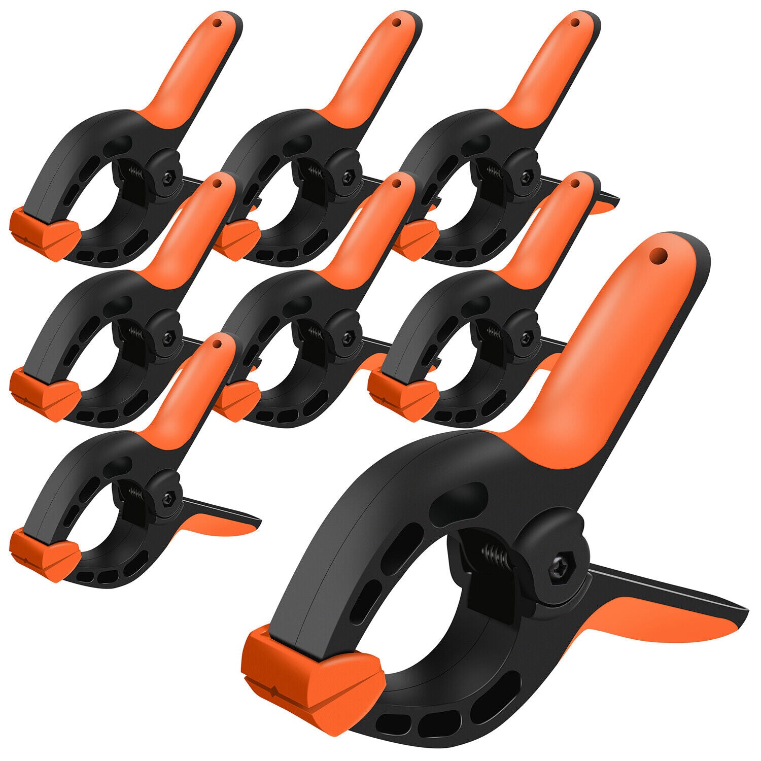 V465-97866-85512-00 HORUSDY 8Pc Spring Clamp Set Quick Grip Plastic Non-Slip Nylon Clips Woodworking - Image 1