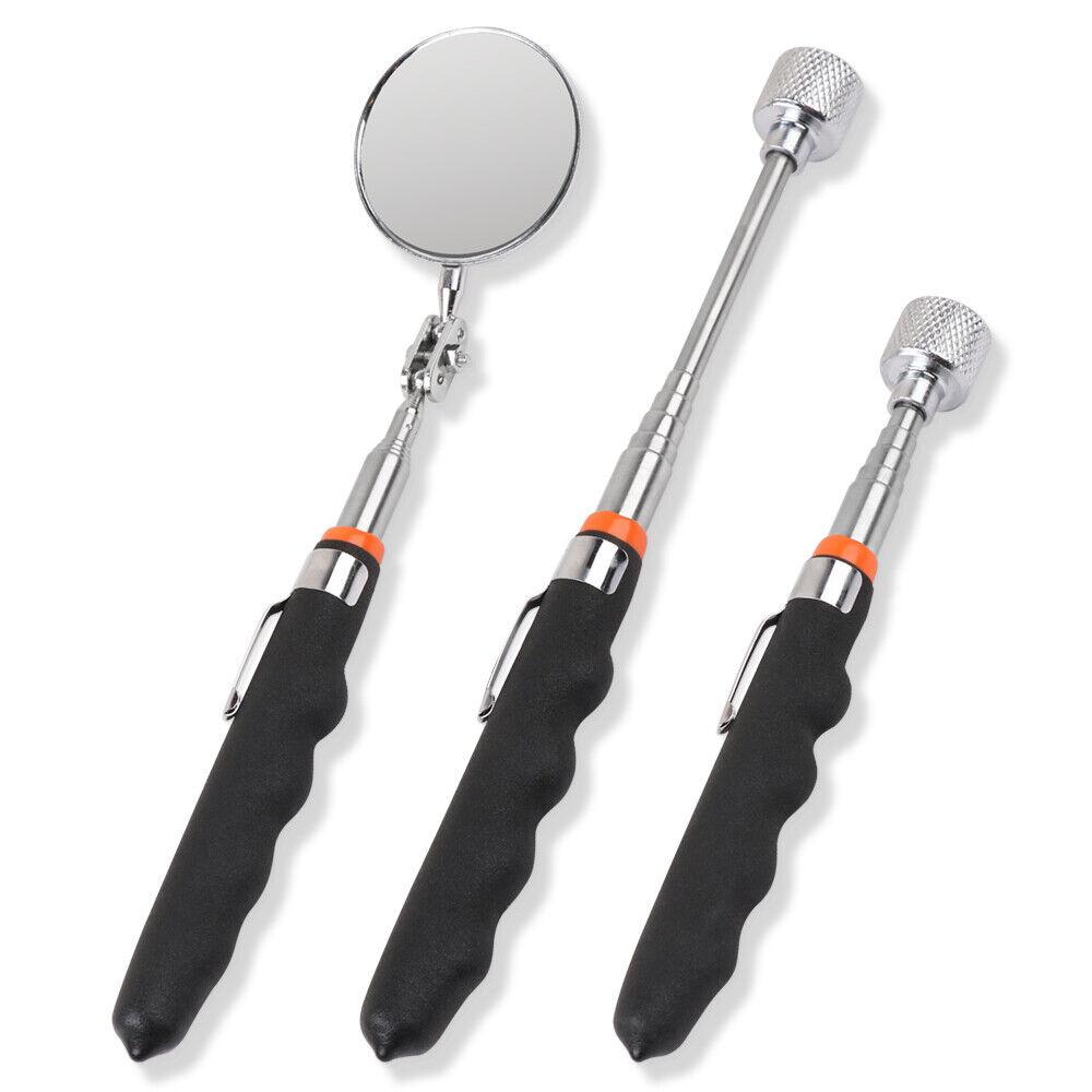 V465-97871-AU-5-85474-00 3Pc Magnetic Pick Up Tool & Swivel Inspection Mirror Telescoping Rod Heavy Duty - Image 1