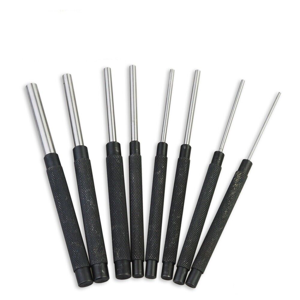 V465-SDY-94226-85332-00 8Pc Heavy Duty Long Pin Punch Set 2.4 to 10mm Drift Roll Nail Steel Flat End New - Image 1