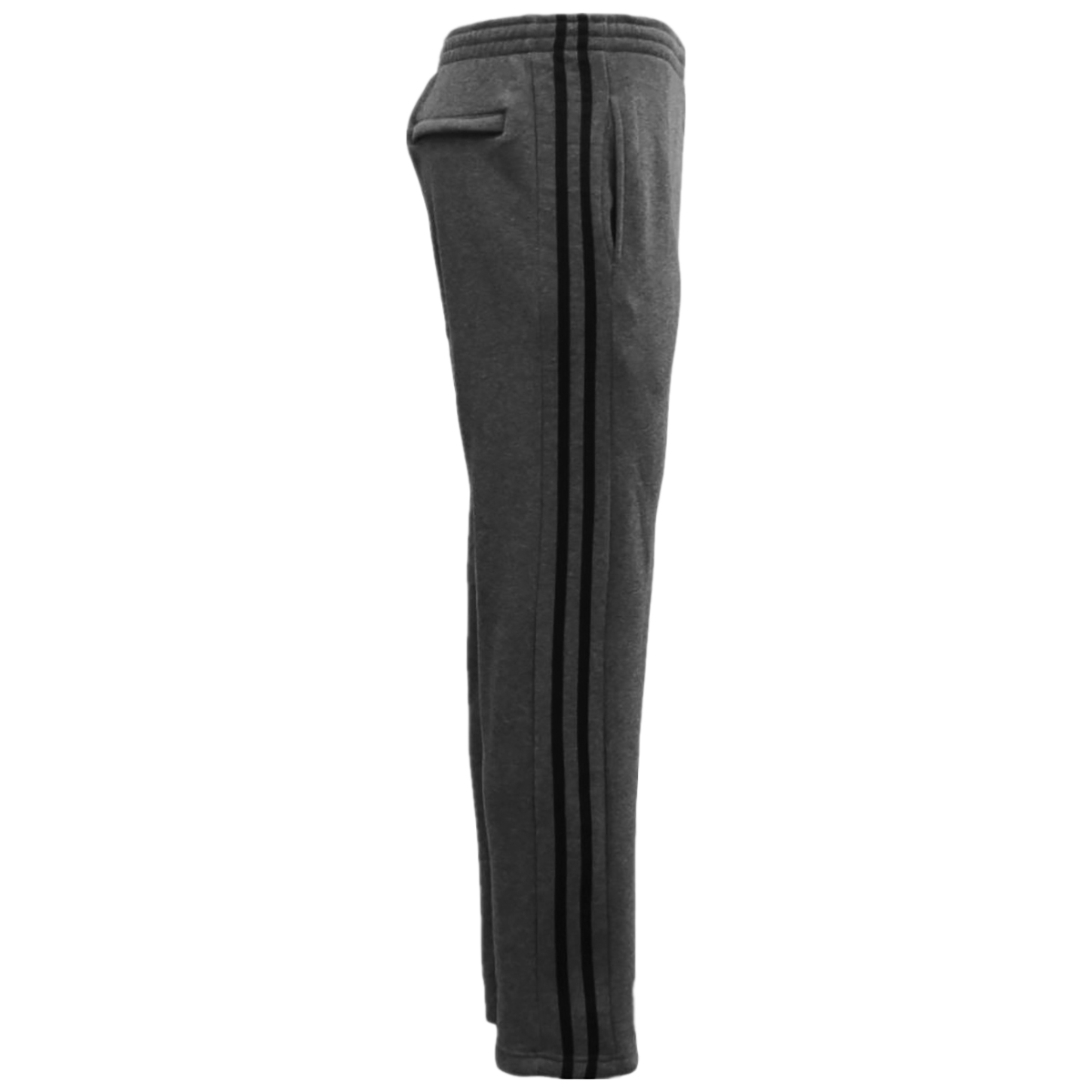 V474-211276-102220-00 Men's Fleece Casual Sports Track Pants w Zip Pocket Striped Sweat Trousers S-6XL, Dark Grey, L - Image 1