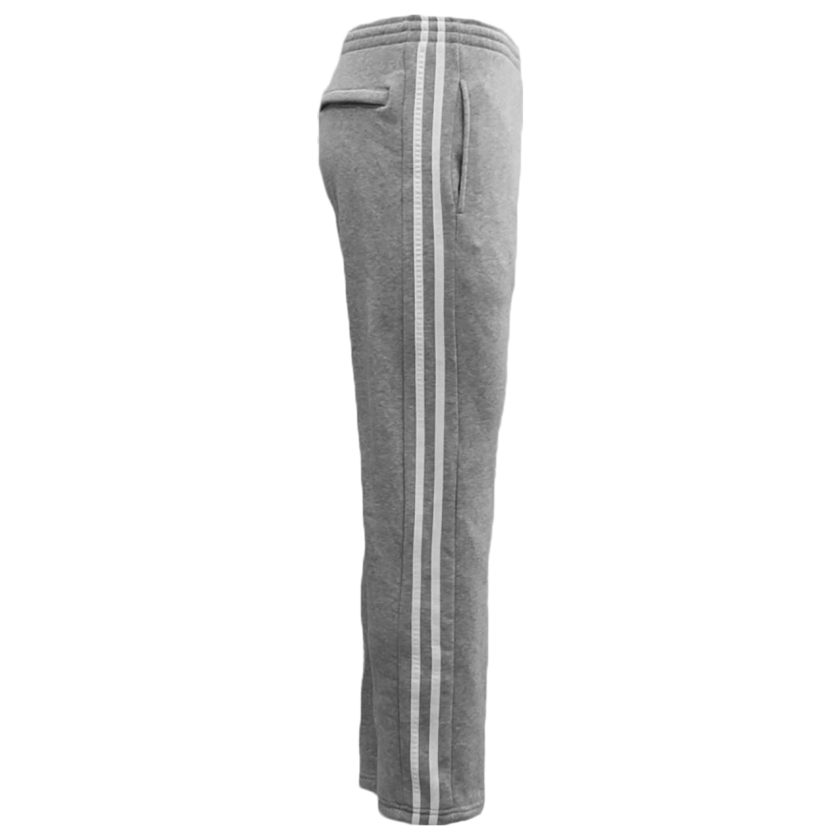 V474-211279-102237-00 Men's Fleece Casual Sports Track Pants w Zip Pocket Striped Sweat Trousers S-6XL, Light Grey, S - Image 1