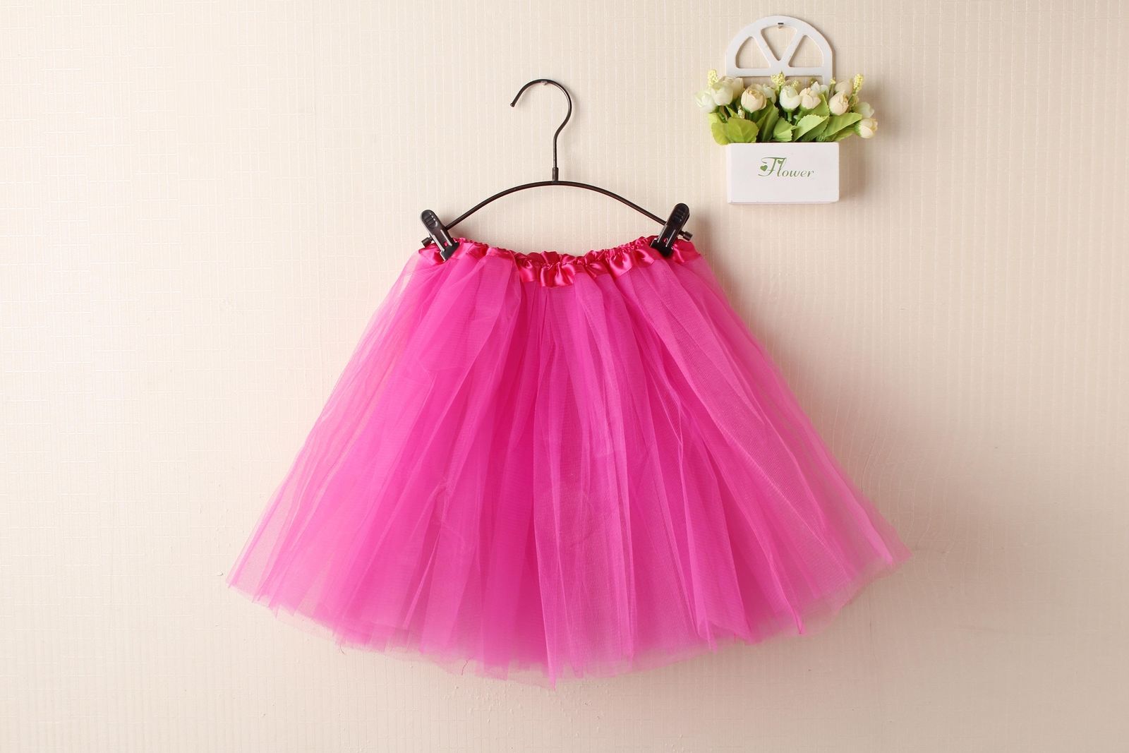 V474-211398-101884-00 New Adults Tulle Tutu Skirt Dressup Party Costume Ballet Womens Girls Dance Wear, Hot Pink, Adults - Image 1