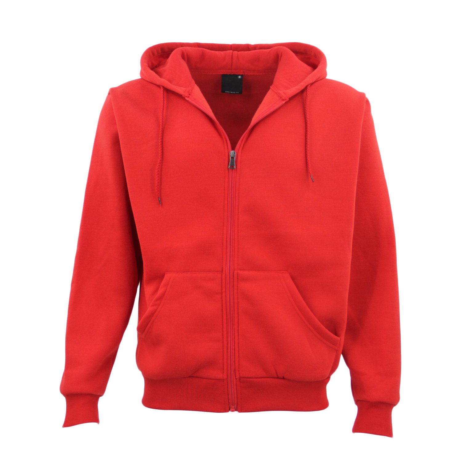 V474-239068-100169-00 Adult Unisex Zip Plain Fleece Hoodie Hooded Jacket Mens Sweatshirt Jumper XS-8XL, Red, M - Image 1