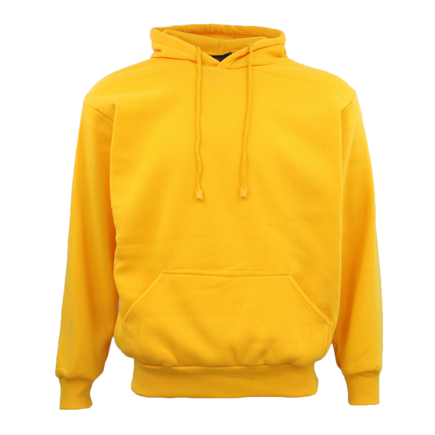 V474-253469-99570-00 Adult Unisex Men's Basic Plain Hoodie Pullover Sweater Sweatshirt Jumper XS-8XL, Yellow, M - Image 1