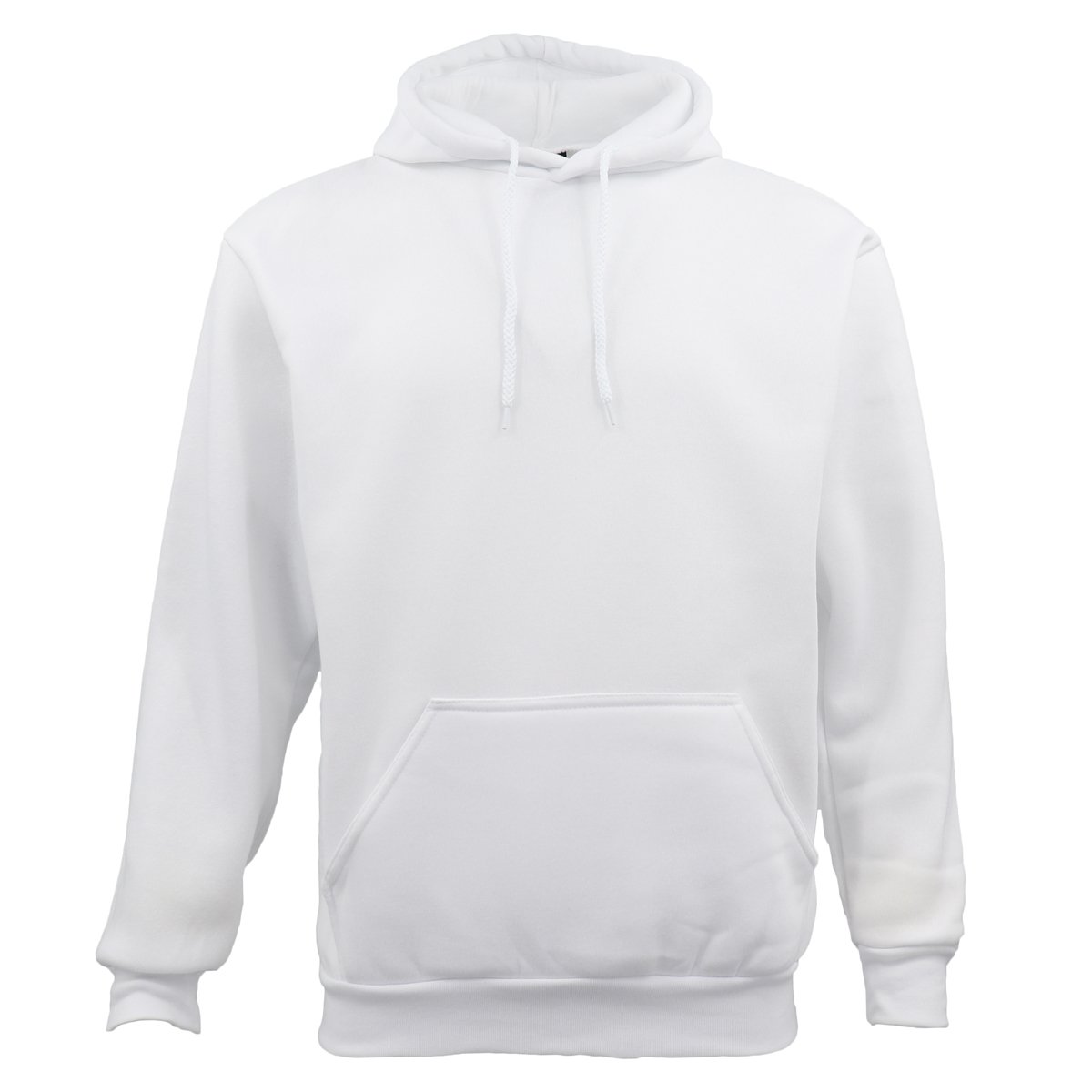 V474-280116-99586-00 Adult Unisex Men's Basic Plain Hoodie Pullover Sweater Sweatshirt Jumper XS-8XL, White, 4XL - Image 1