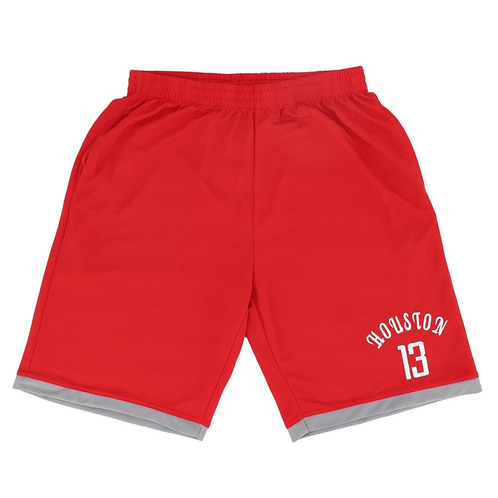 V474-308488-102643-00 Men's Basketball Sports Shorts Gym Jogging Swim Board Boxing Sweat Casual Pants, Red - Houston 13, S - Image 1