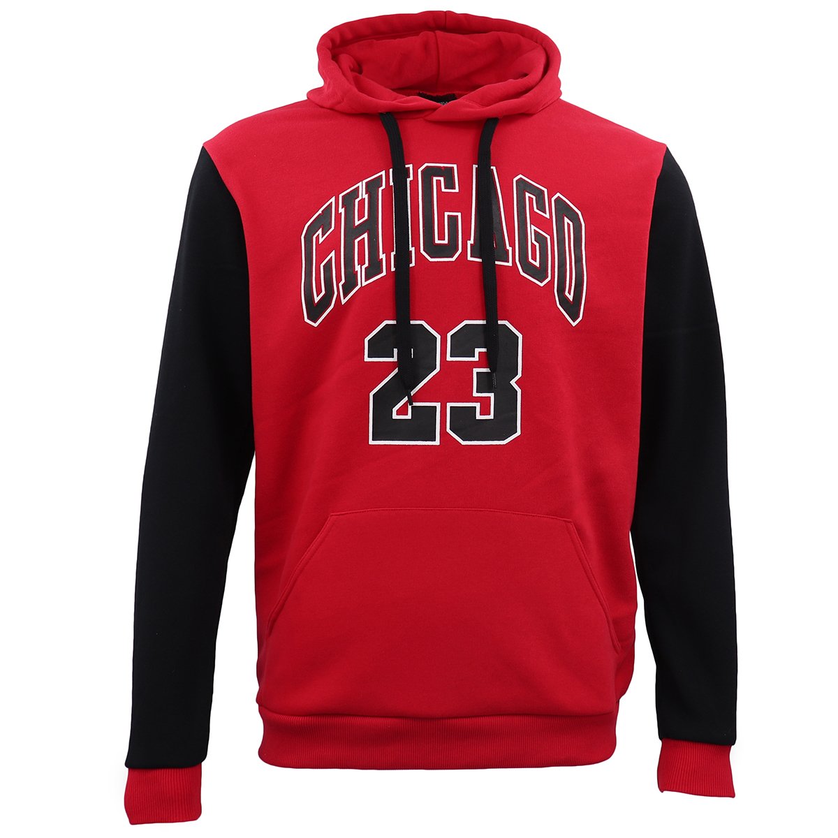 V474-397409-103839-00 Men's Fleece Pullover Hoodie Jacket Chicago Bulls 23 Michael Jordan Sweat Shirt, Red, 2XL - Image 1