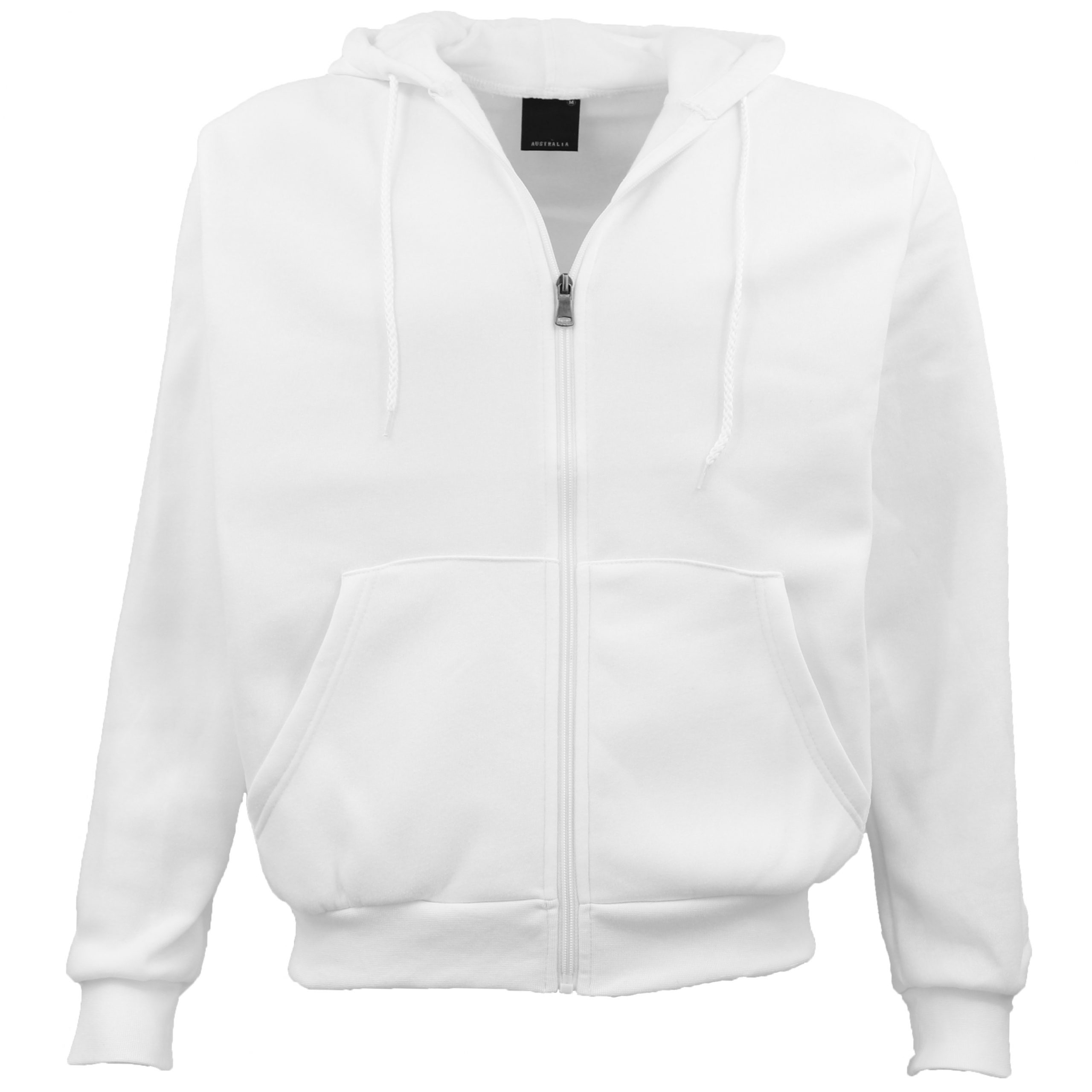 V474-421734-100443-00 Adult Unisex Zip Plain Fleece Hoodie Hooded Jacket Mens Sweatshirt Jumper XS-8XL, White, 4XL - Image 1