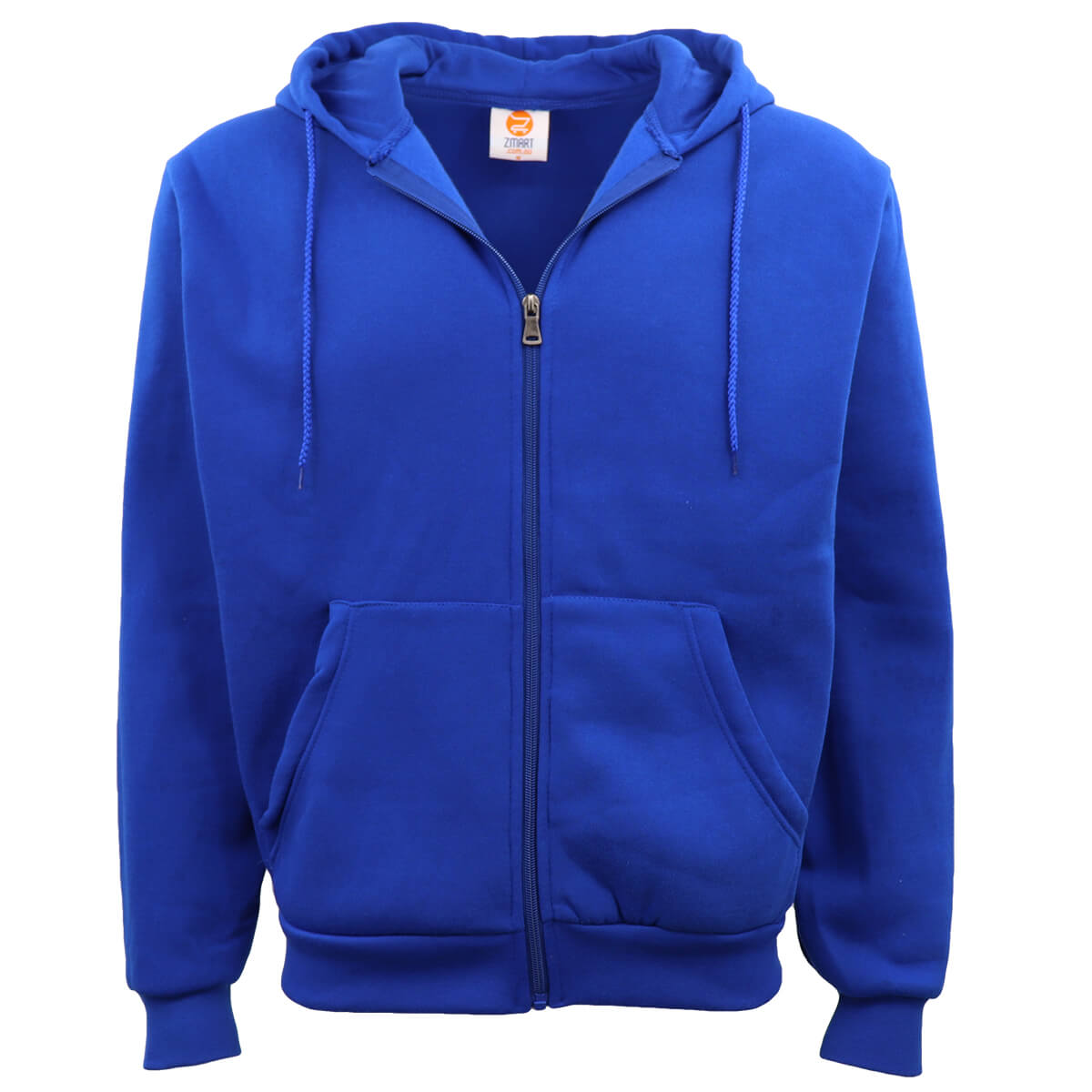 V474-483038-100558-00 Adult Unisex Zip Plain Fleece Hoodie Hooded Jacket Mens Sweatshirt Jumper XS-8XL, Royal Blue, 6XL - Image 1