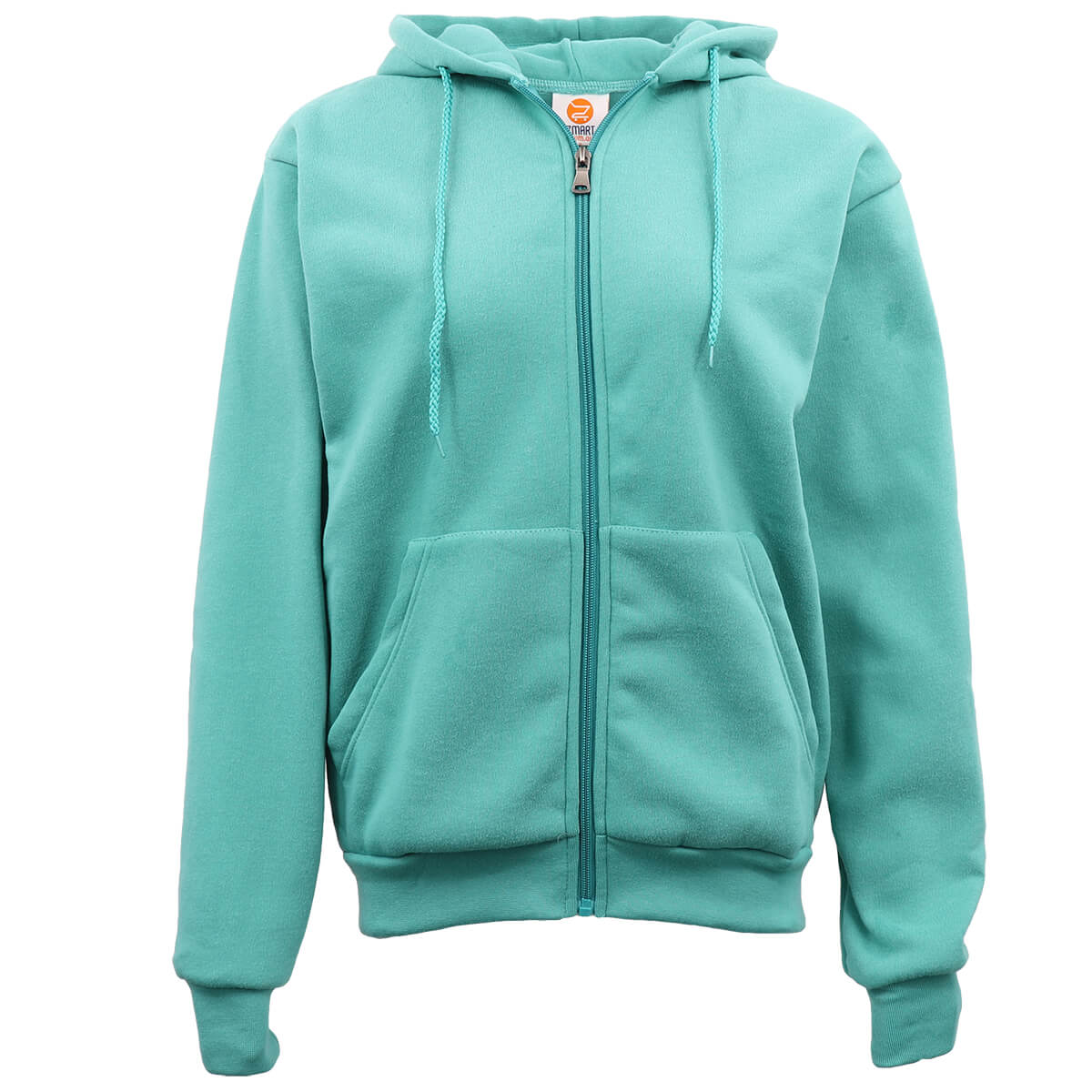 V474-483039-100559-00 Adult Unisex Zip Plain Fleece Hoodie Hooded Jacket Mens Sweatshirt Jumper XS-8XL, Teal, S - Image 1