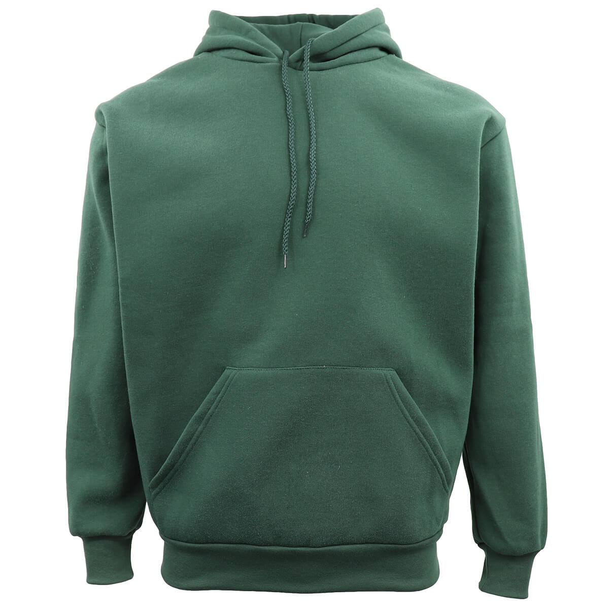 V474-483659-99729-00 Adult Unisex Men's Basic Plain Hoodie Pullover Sweater Sweatshirt Jumper XS-8XL, Dark Green, S - Image 1