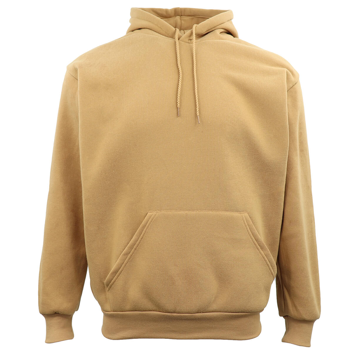 V474-483678-99802-00 Adult Unisex Men's Basic Plain Hoodie Pullover Sweater Sweatshirt Jumper XS-8XL, Tan, M - Image 1