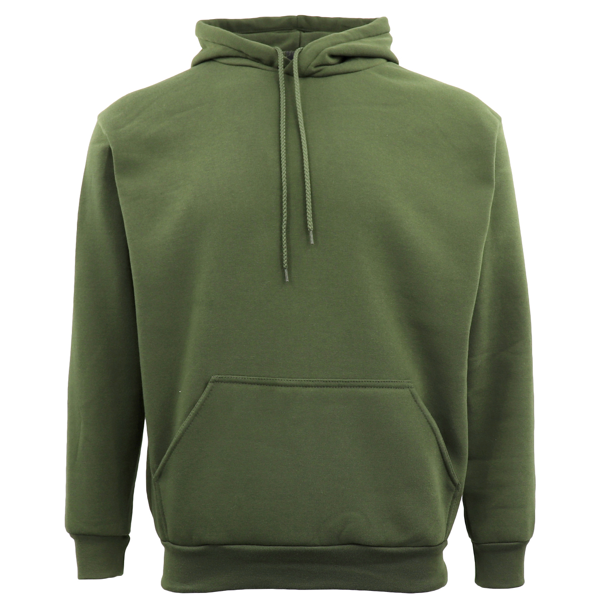 V474-512944-99908-00 Adult Unisex Men's Basic Plain Hoodie Pullover Sweater Sweatshirt Jumper XS-8XL, Olive, 4XL - Image 1