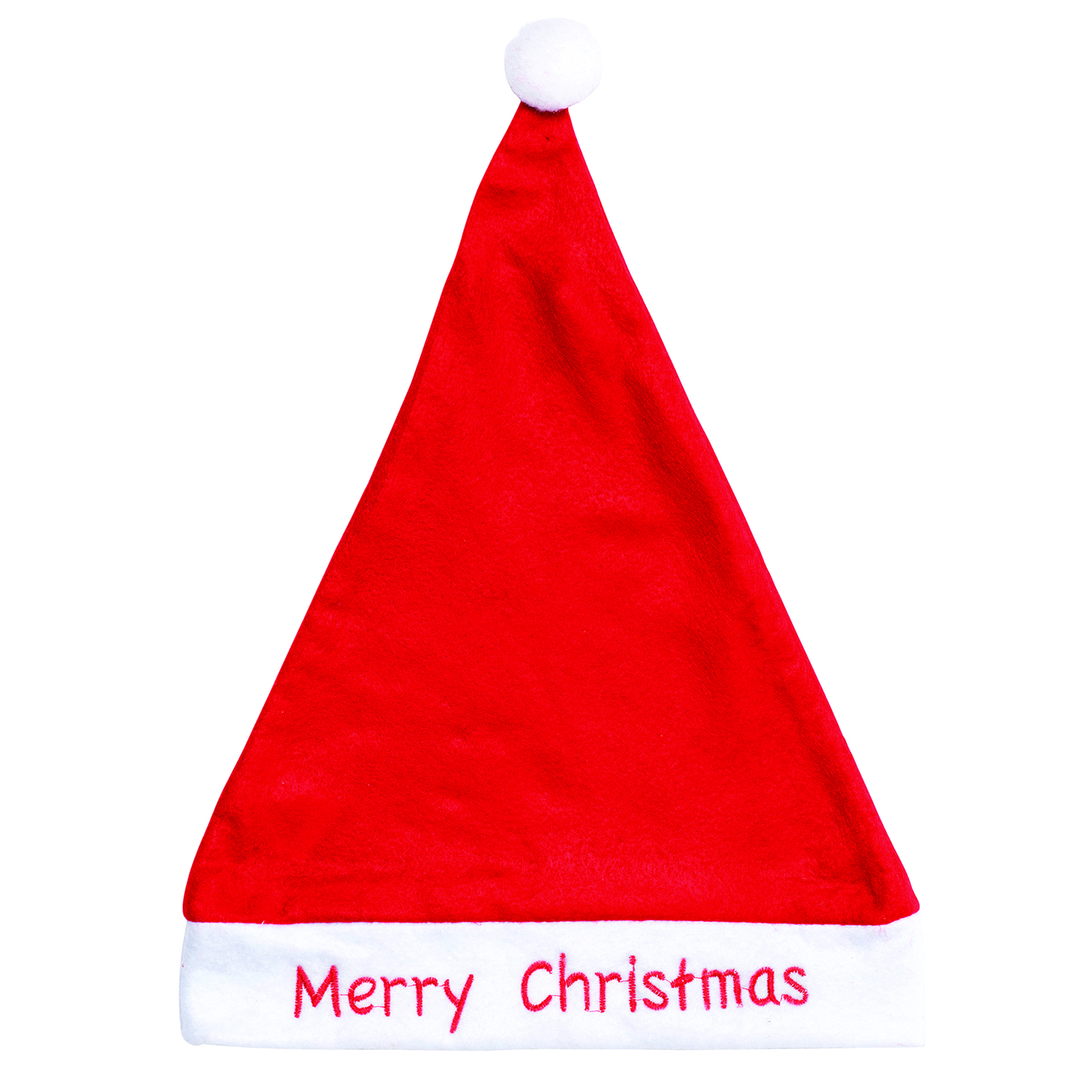 V474-551885-103020-00 Christmas Unisex Adults Kids Novelty Hat Xmas Party Cap Santa Costume Dress Up, Santa Hat - Merry Christmas - Image 1