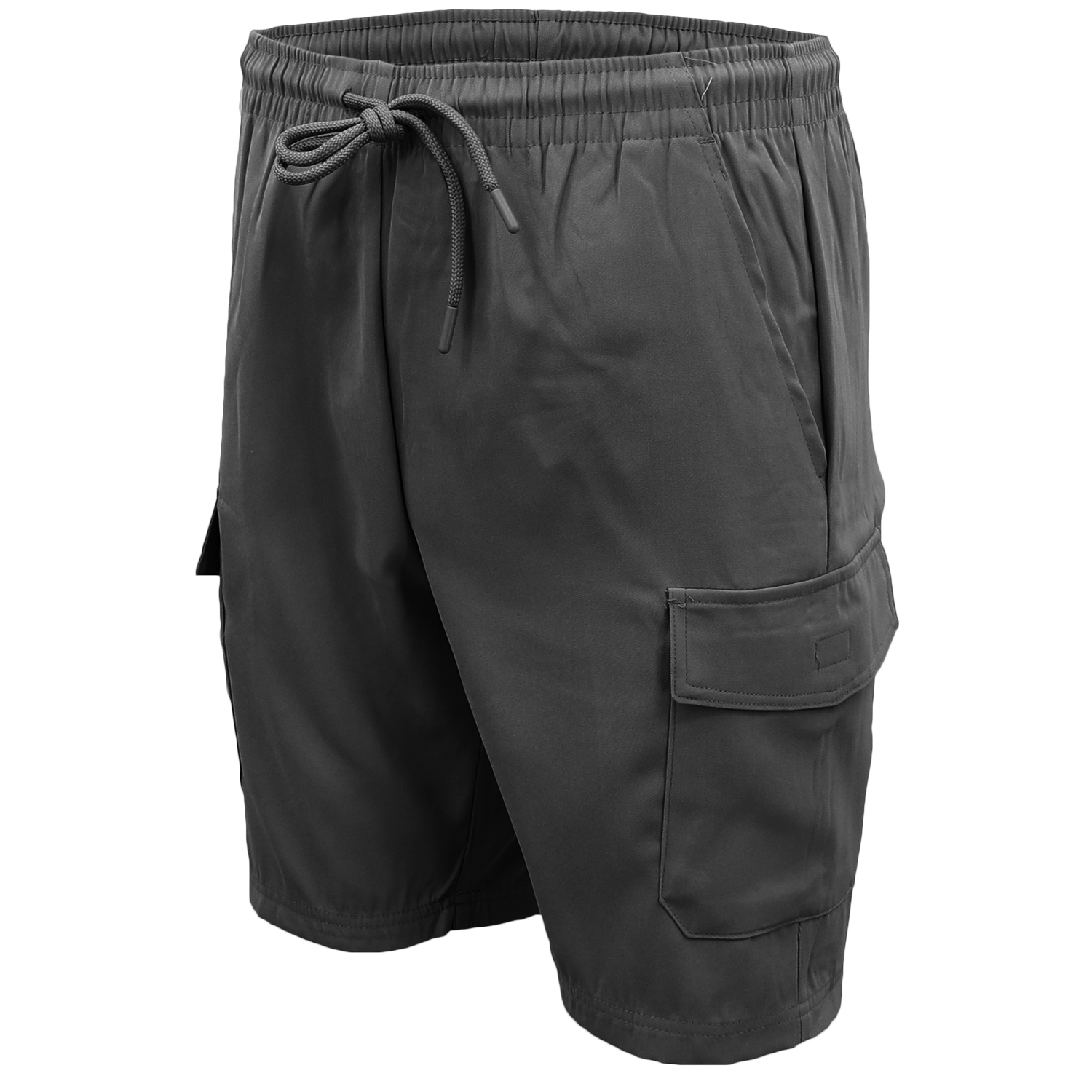 V474-557467-103501-00 Men's Cargo Shorts 4 Pockets Cascual Work Trousers Active Pants Elastic Waist, Charcoal, S - Image 1