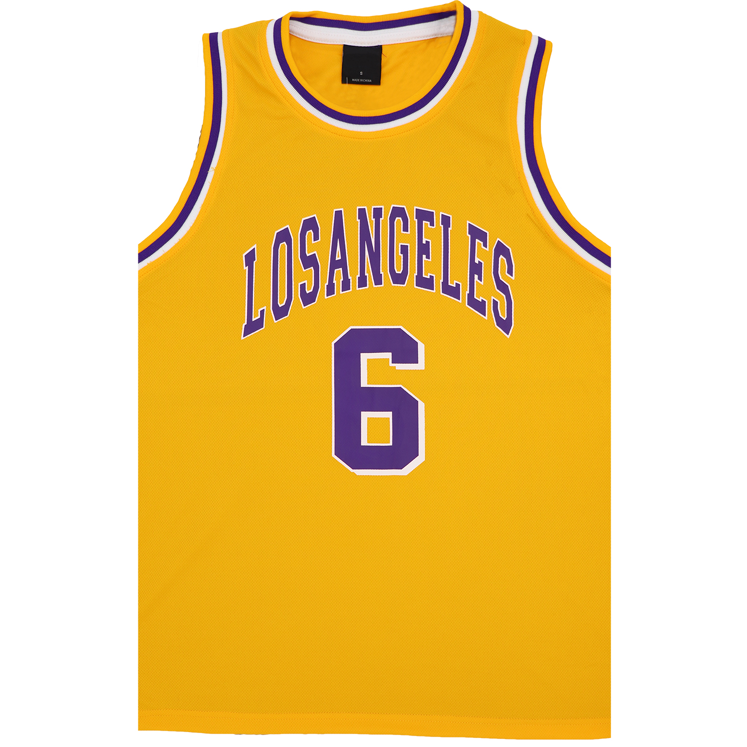 V474-559780-102887-00 Kid's Basketball Jersey Tank Boys Sports T Shirt Tee Singlet Tops Los Angeles, Yellow - Los Angeles 6, 6 - Image 1