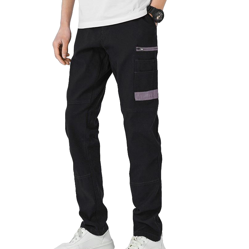 V474-578403-202502241741-00 Men's Cotton Drill Cargo Work Pants UPF 50+ 13 Pockets Tradies Workwear Trousers, Black, 38 - Image 1