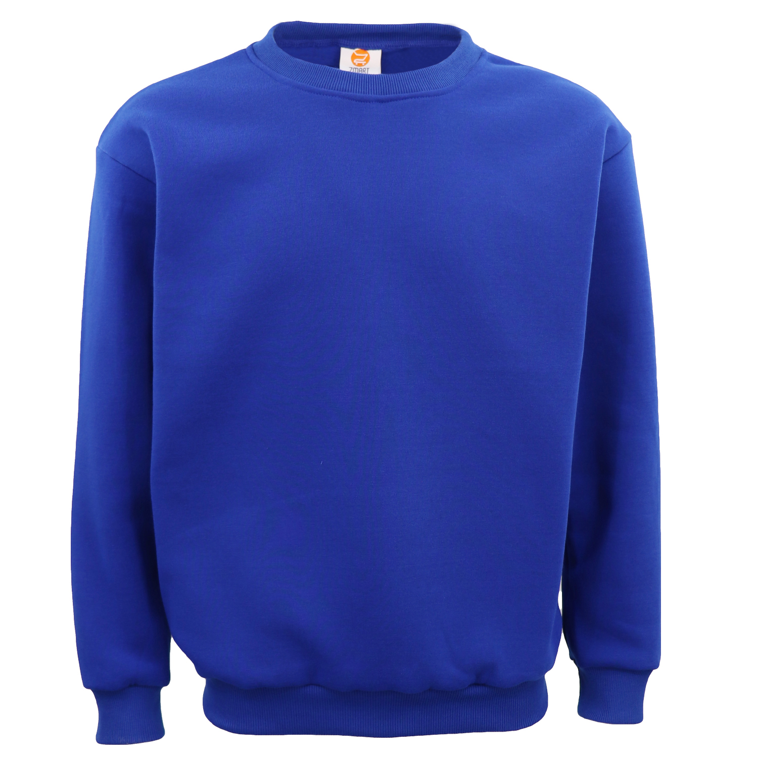 V474-585890-102640-00 New Adult Unisex Plain Pullover Fleece Jumper Mens Long Sleeve Crew Neck Sweater, Royal Blue, 3XL - Image 1
