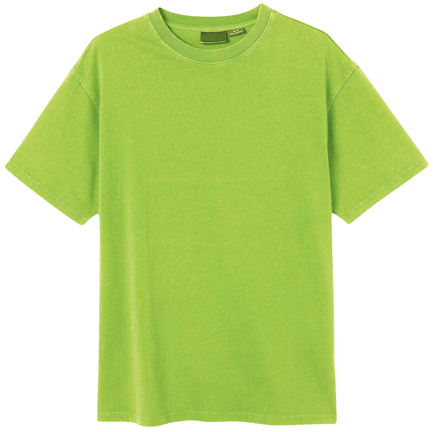 V474-613137-100247-00 Adult 100% Cotton T-Shirt Unisex Men's Basic Plain Blank Crew Tee Tops Shirts, Lime, M - Image 1