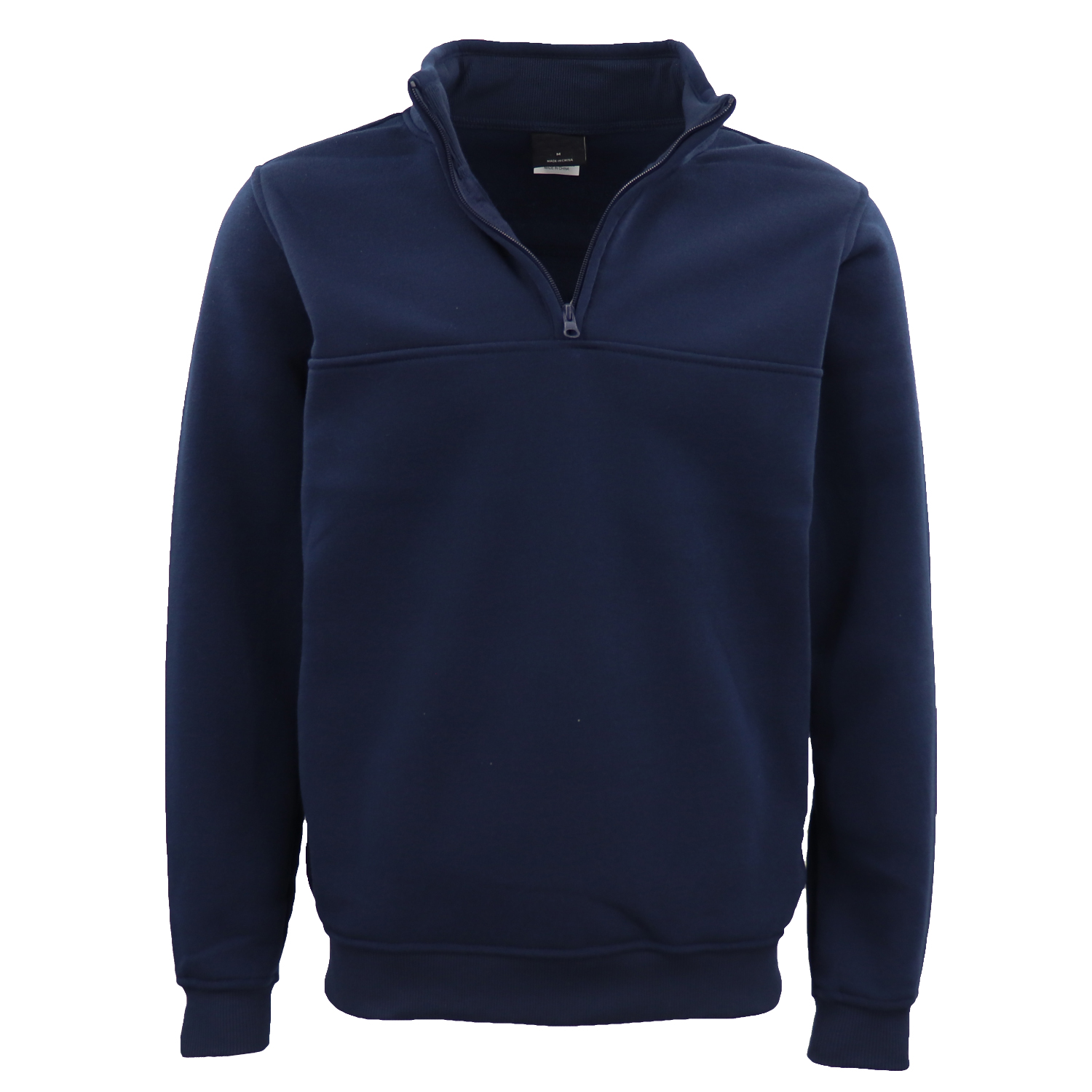 V474-628706-131355-00 New Men's Unisex Adult Half-Zip Fleece Jumper Pullover Stand Collar Jacket Shirt, Navy, L - Image 1