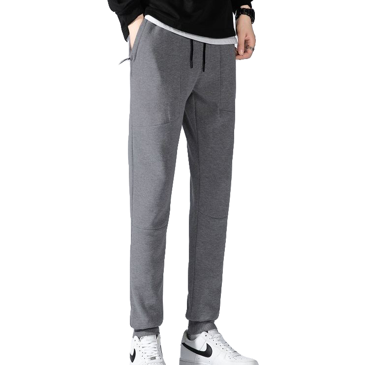 V474-632991-131388-00 Men's Fleece Slim Trackpant Sport Joggers w Zipped Pockets Gym Casucal Trousers, Dark Grey, L - Image 1