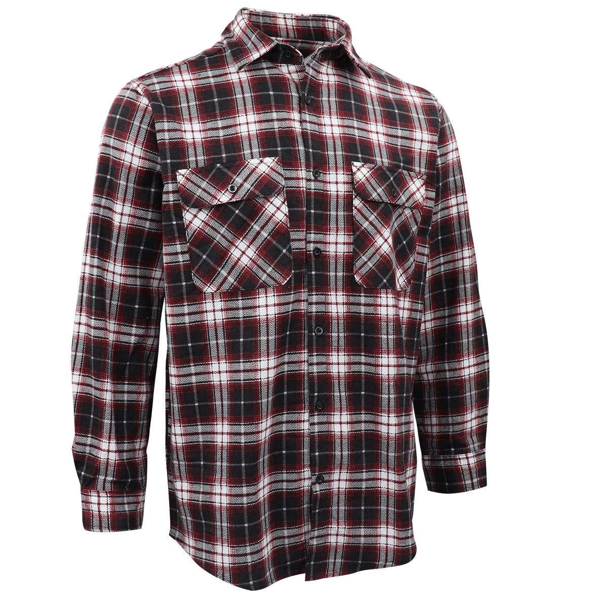 V474-666594-202505281232-00 Men's 100% Cotton Flannelette Shirt Long Sleeve Plaid Check Flannel w Pockets, Vintage Ash Plaid, M - Image 1