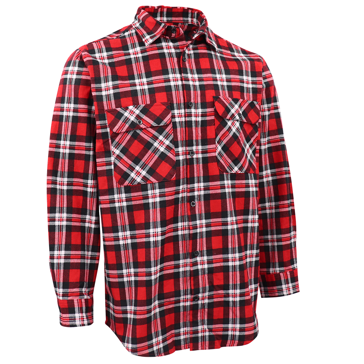 V474-666609-202505281235-00 Men's 100% Cotton Flannelette Shirt Long Sleeve Plaid Check Flannel w Pockets, Crimson Knight Plaid, 2XL - Image 1