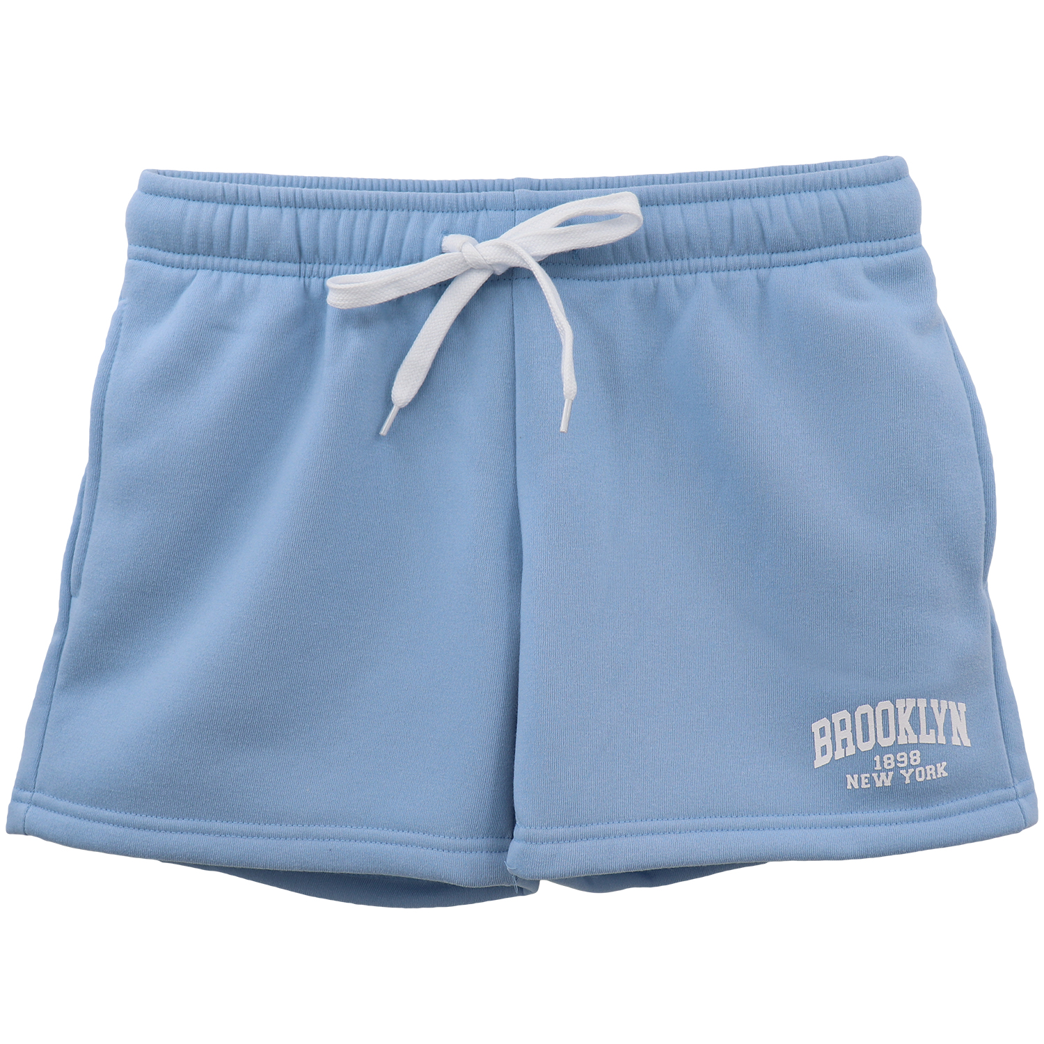 V474-700298-218773-00 Women's Casual Fleece Shorts Sweat Athletic Track Pants w Elastic Wasit Pockets, Blue, L - Image 1