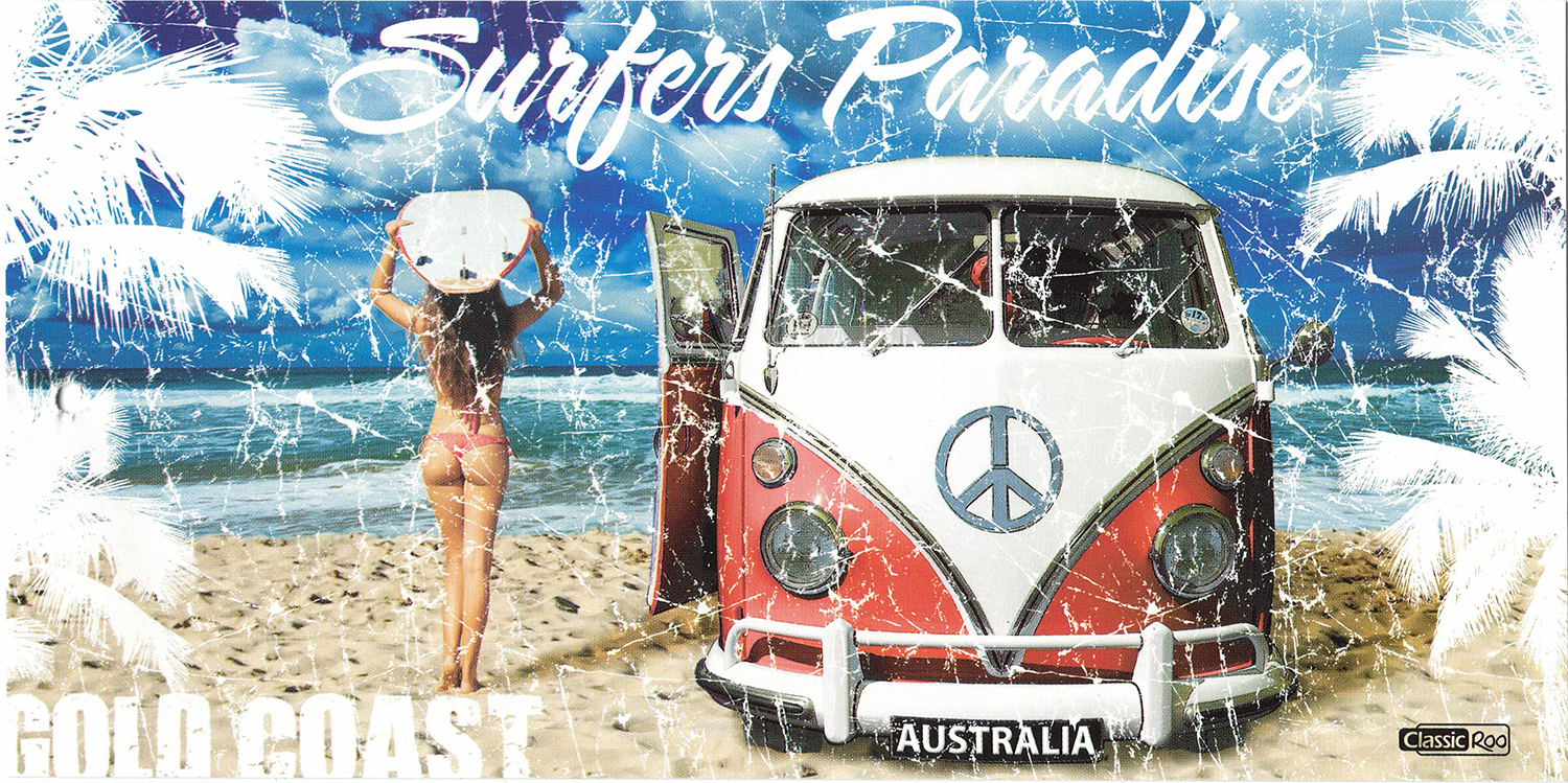 V474-701285-216818-00 100% Cotton Australian Souvenir Aussie Kangaroos Flag Soft Beach Bath Towel Gift, Surfers Paradise - Image 1