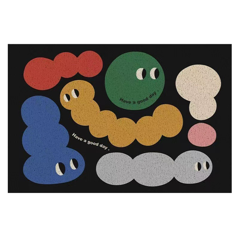 V488-MTC-E-86630-00 Cartoon door entry anti-slip rug scraping mud rubbing soil pvc wire ring floor mat - Image 1