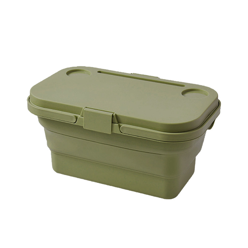 V488-OTBTB-AG-91342-00 2IN1 Portable Folding Picnic Basket Tour Storage Baskets Outdoor Basket With Lid - Image 1