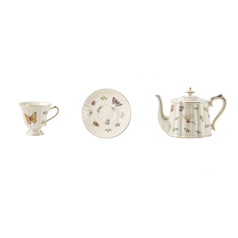 V488-TP-BBTCS-BB-118031-00 French coffee cup and saucer teapot set - Image 1