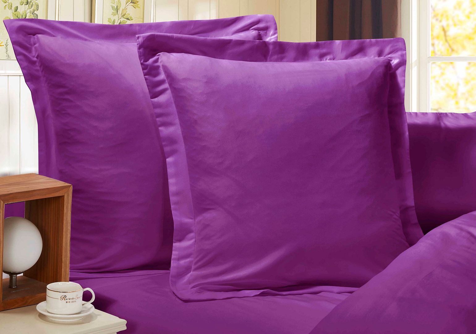 V493-EP-02-88568-00 1000TC Premium Ultra Soft European Pillowcases 2-Pack Purple - Image 1