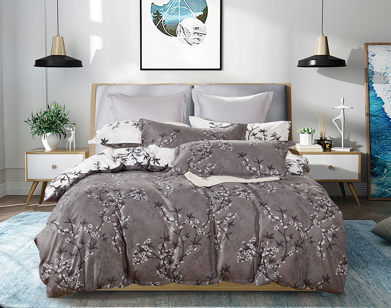 V493-MQ-459-87526-00 Iyanu Queen Size Quilt/Duvet Cover Set - Image 1