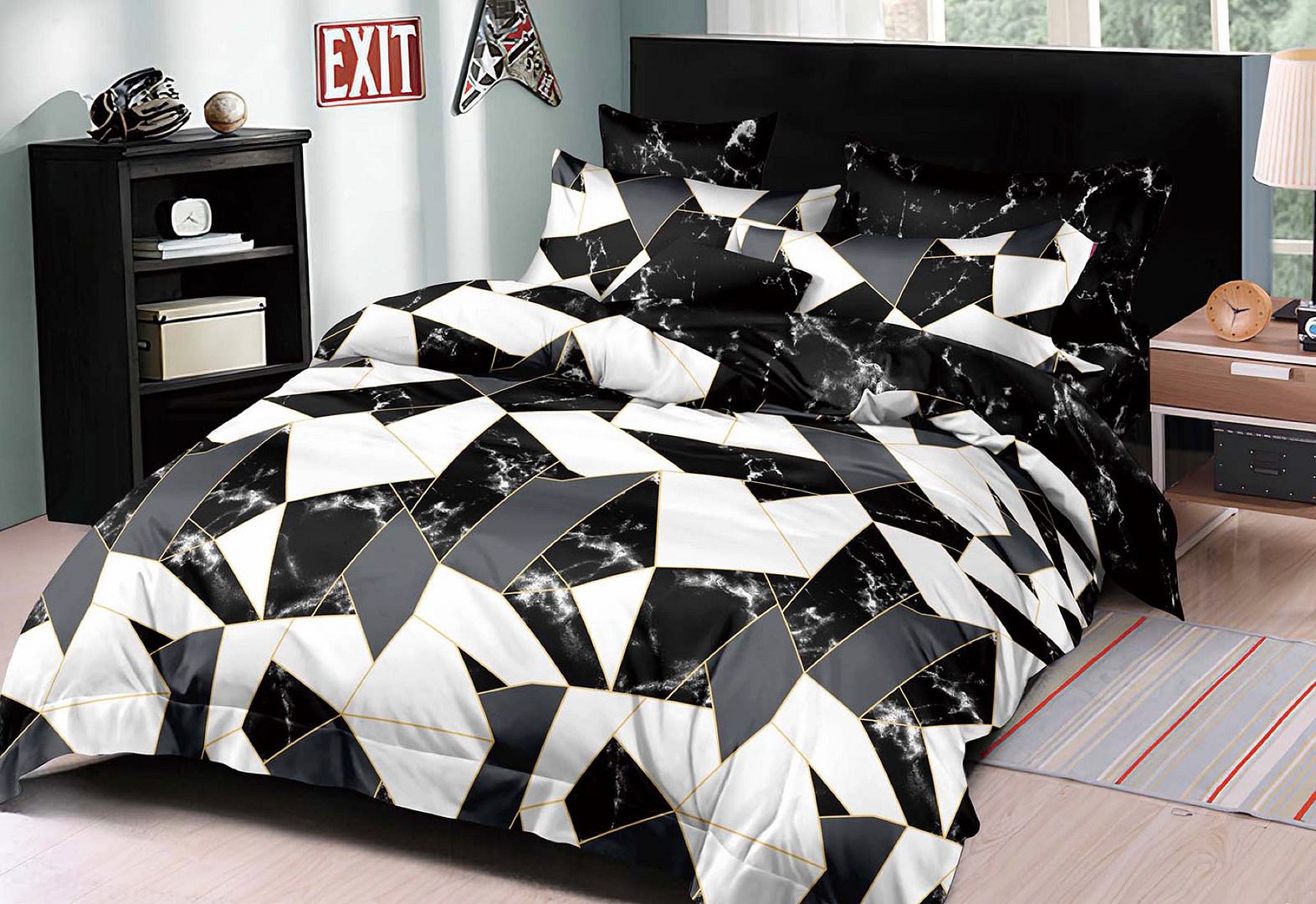 V493-MQ-465-88078-00 Makoto Queen Size Quilt/Duvet Cover Set - Image 1