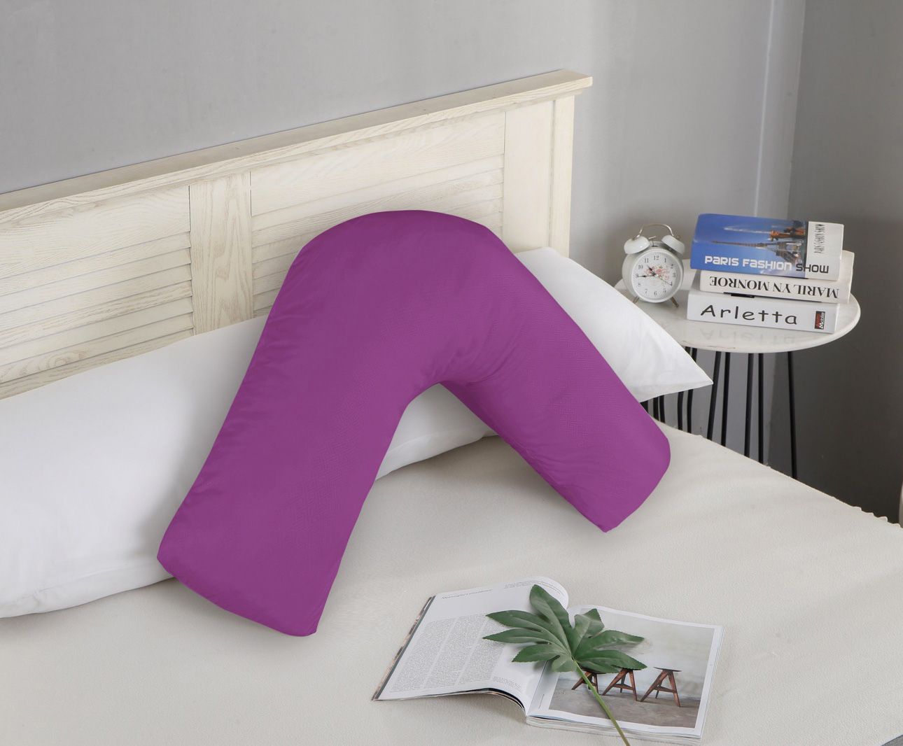 V493-VP-02-88622-00 1000TC Premium Ultra Soft V SHAPE Pillowcase - Purple - Image 1