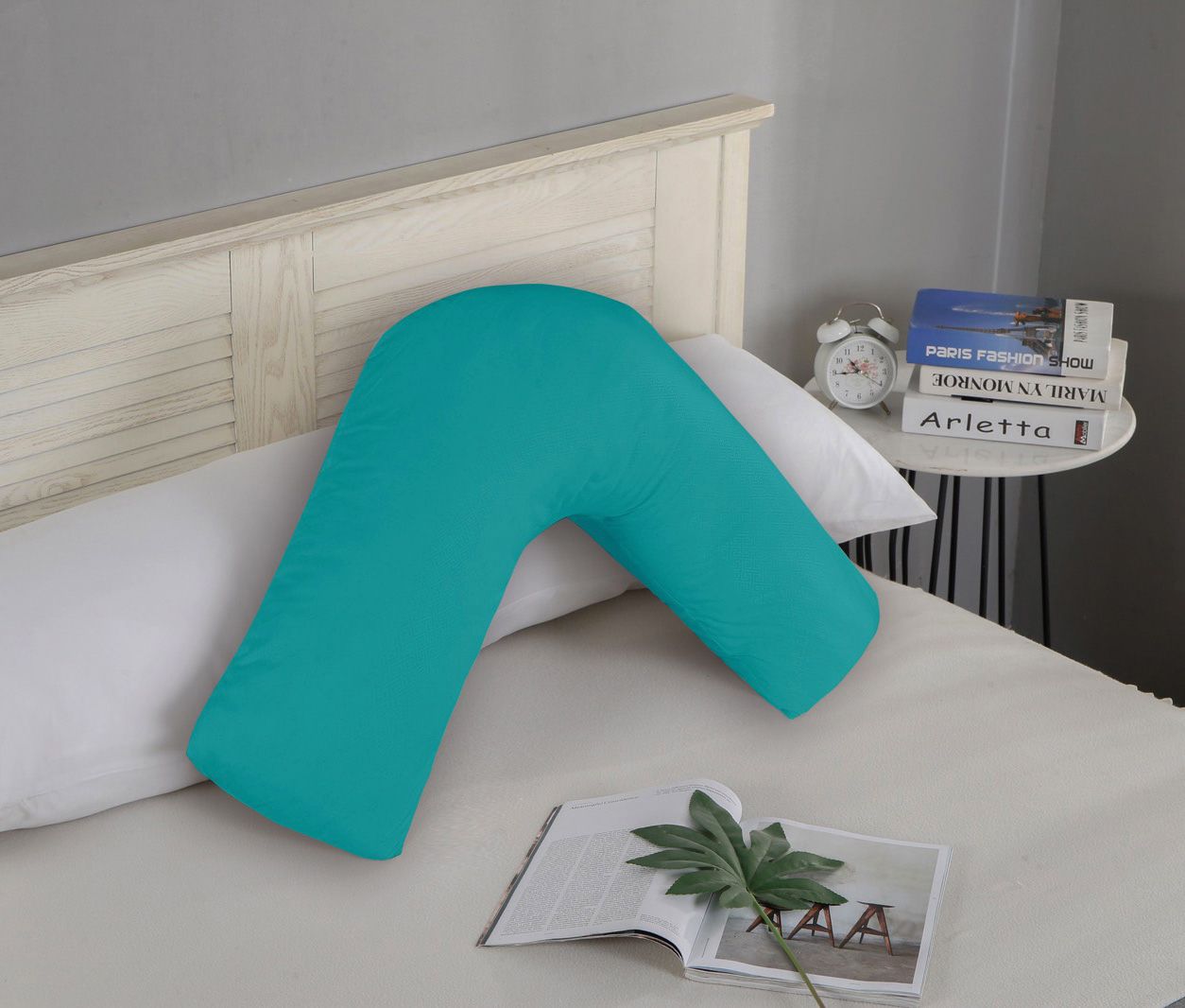V493-VP-07-88617-00 1000TC Premium Ultra Soft V SHAPE Pillowcase - Teal - Image 1