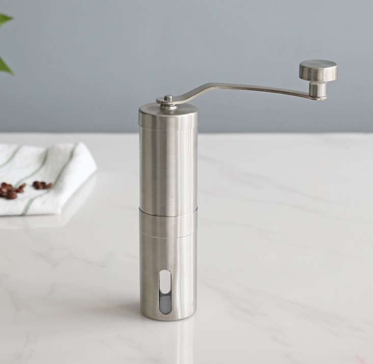 V498-COFFEEGRINDERSL-174715-00 Coffee Bean Grinder Manual Silver - Image 1