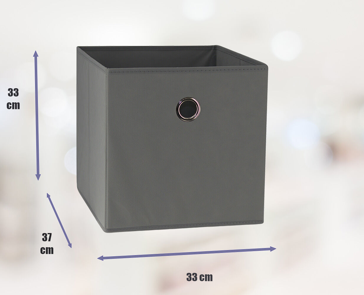 V510-333733_DARK_GREY_6X_V2-202503121015-01 SORTI 33x33x27 CM Grey 6-Pack Foldable Storage Cubes - Fabric Bookcase Organizers for Toys and More - Image 1