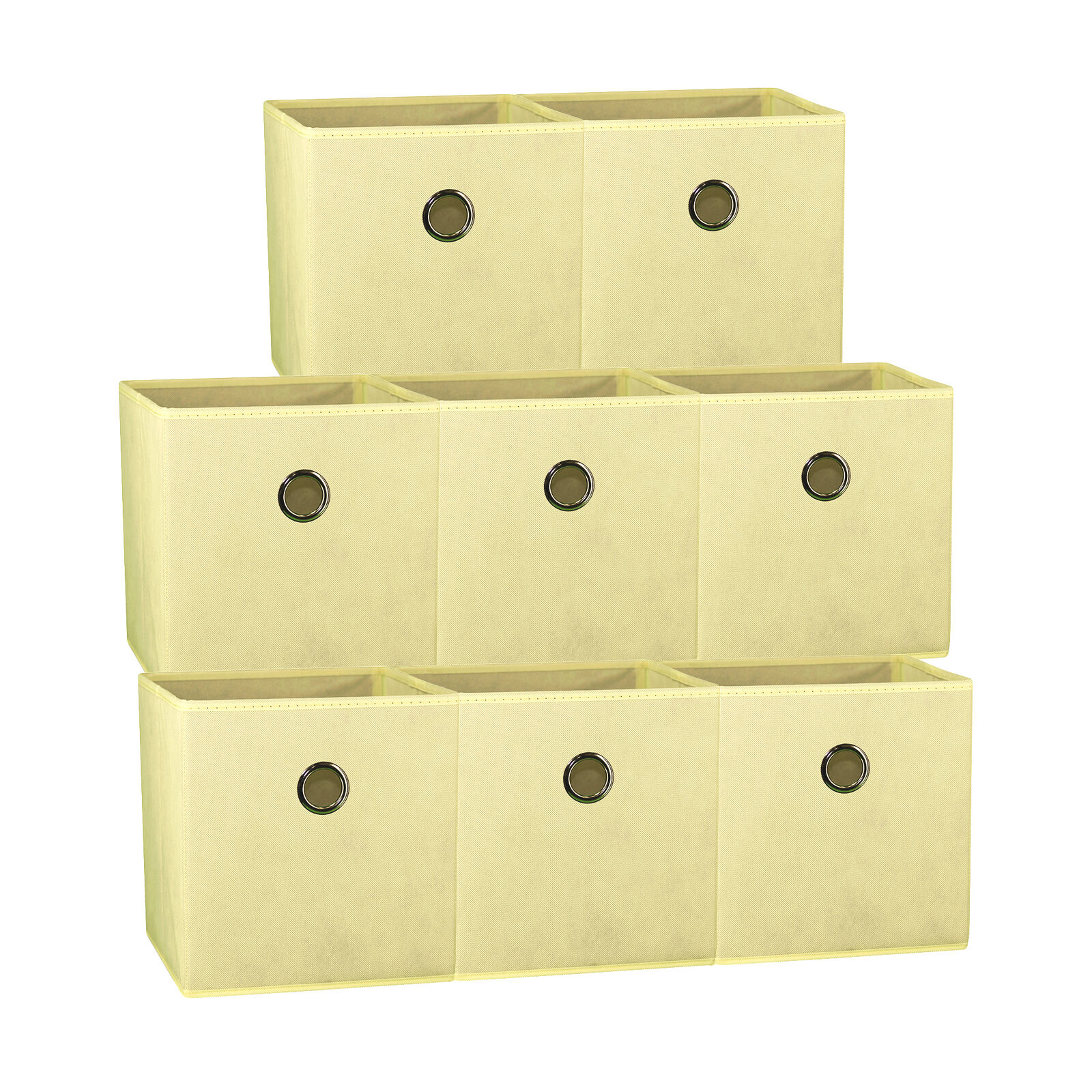 V510-SML_BEIGE_8X-202503121016-00 SORTI 27x28x27 CM Beige 8-Pack Foldable Storage Cubes - Fabric Bookcase Organizers for Toys and More - Image 1