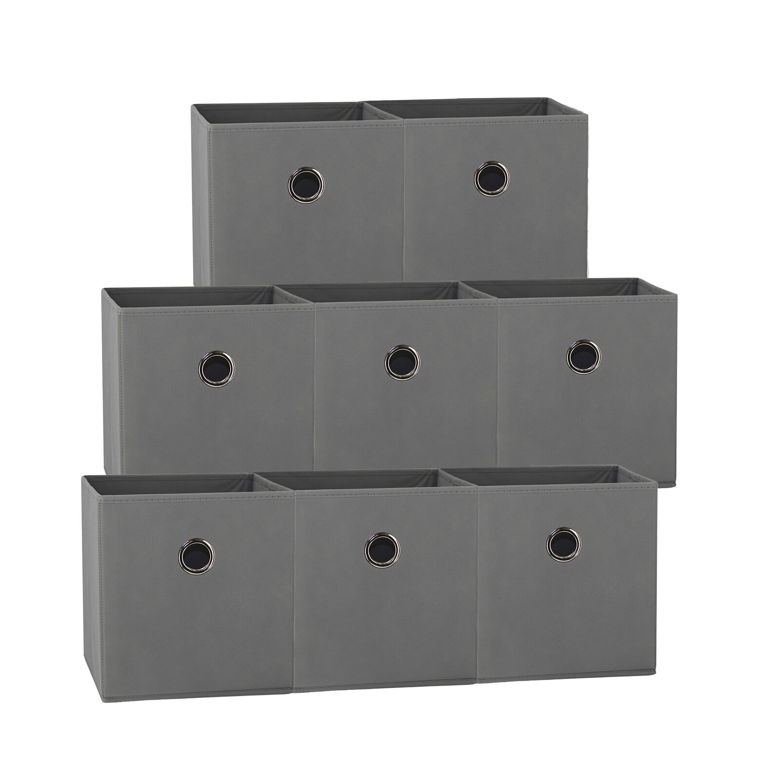 V510-SML_GREY_8X-202503121016-00 SORTI 27x28x27 CM Grey 8-Pack Foldable Storage Cubes - Fabric Bookcase Organizers for Toys and More - Image 1