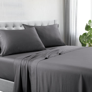 V517-1200CRSS-MKCHA-94368-00 1200tc hotel quality cotton rich sheet set mega king charcoal - Image 1
