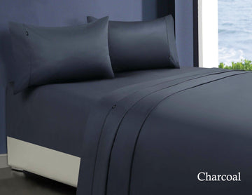 V517-CSS1000-MQ-CHA-94662-00 1000tc egyptian cotton sheet set 1 mega queen charcoal - Image 1
