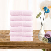 V517-STFW6-BP-94738-00 6 piece ultra light cotton face washers in baby pink - Image 1