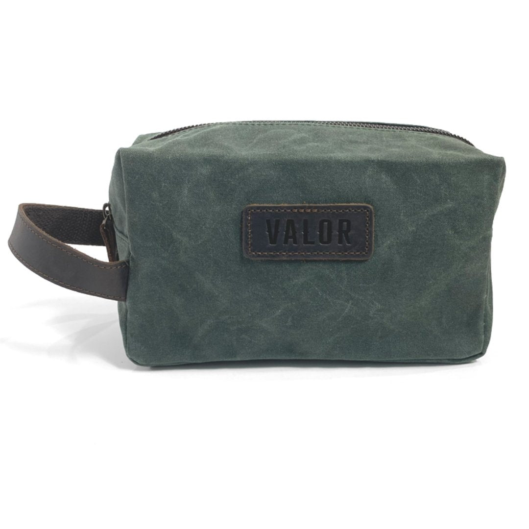 V534-VA181-89972-00 Waxed Canvas Toiletry Bag - Green - Image 1