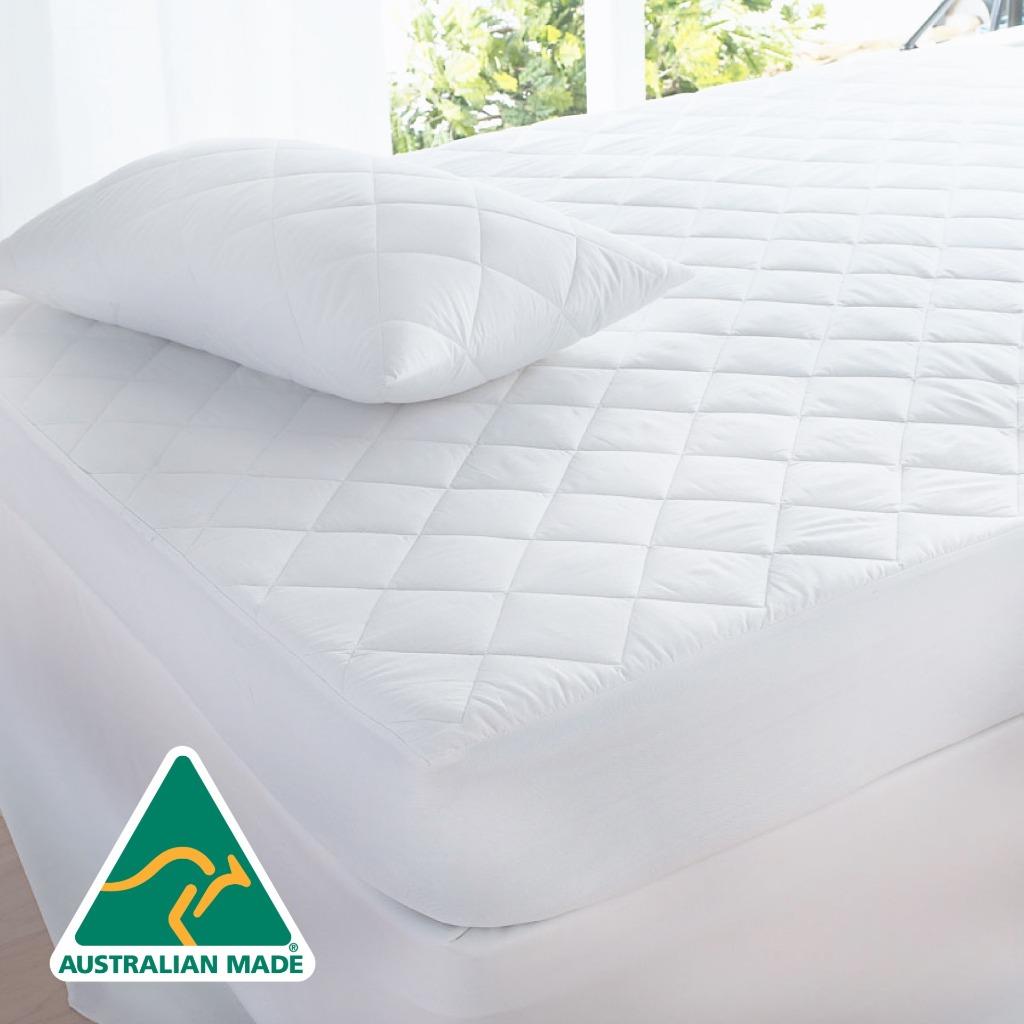 V535-QUILTED-MP-S-91006-00 Luxor Aus Made Fully Fitted Cotton Quilted Mattress Protector (Single) - Image 1