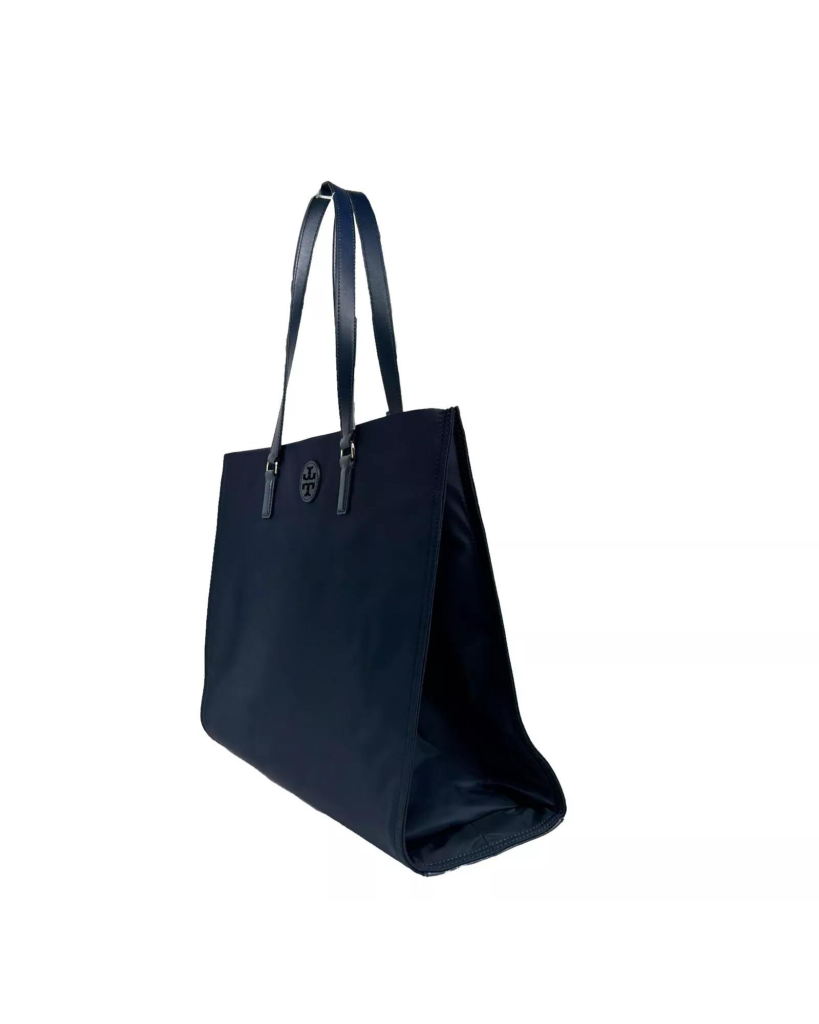 V539-15937-202506191645-00 Tory Burch Women's Navy Ella Large Nylon Tote Bag Purse 136144 - One Size - Image 1